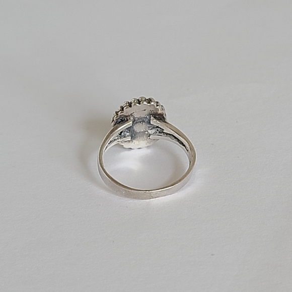 Vintage Boho Navajo Sterling Silver Inlaid Coral Lapis Malachite Mosaic Ring 5 - Picture 8 of 13